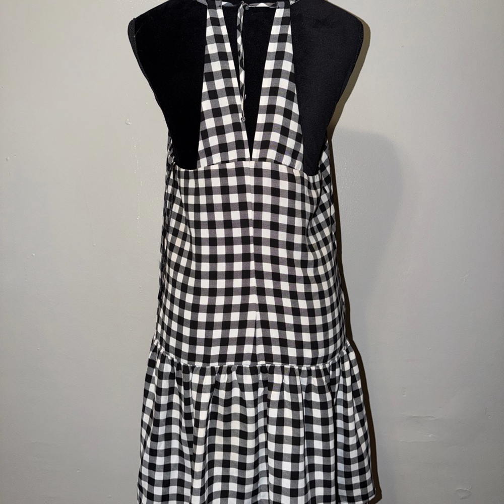 Princess Vera Wang Size L Black White Floral Gingham Dress Spaghetti Strap - Picture 4 of 7